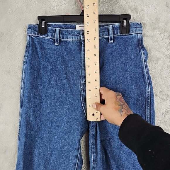 Reformation Sunny Denim Two Piece Set Womens Size 6 Blue Organic Cotton Crop NWT - Picture 10 of 16